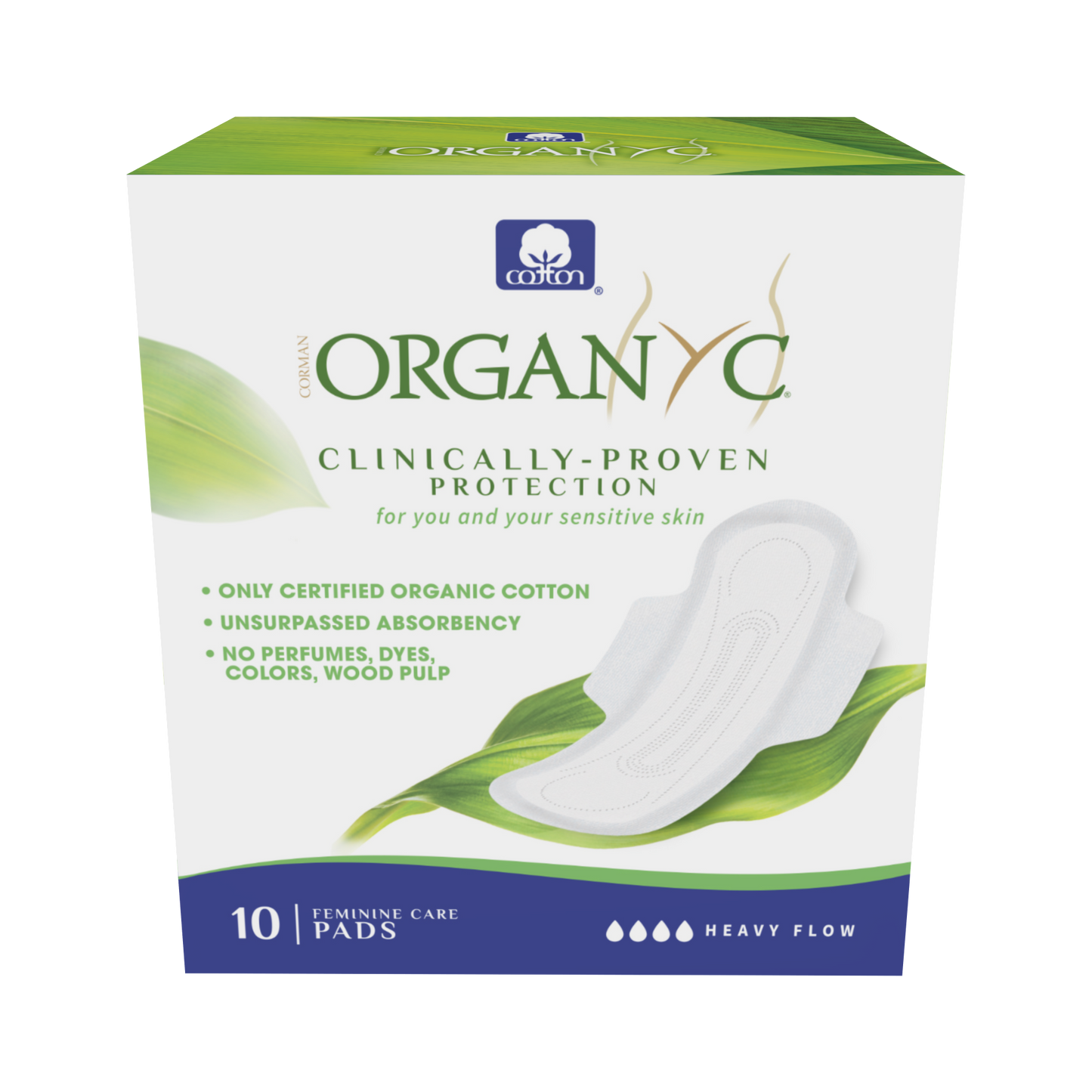 Organyc - ORGANIC COTTON HEAVY FLOW PADS WITH WINGS