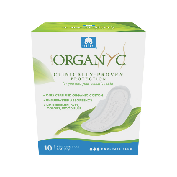 Organyc - ORGANIC COTTON MODERATE FLOW PADS WITH WINGS