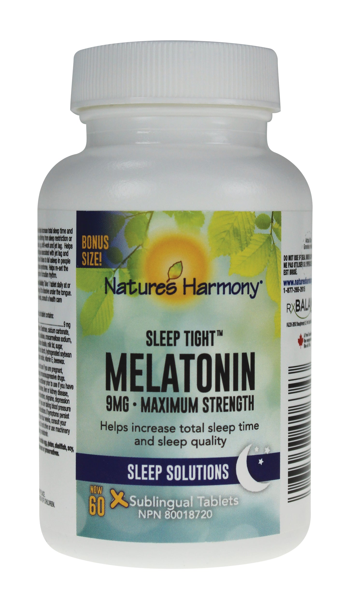 Nature's Harmony - MELATONIN - 3 mg - Bonus Size