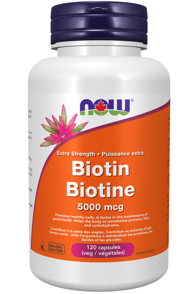 NOW - EXTRA STRENGTH BIOTIN - 5000 mcg