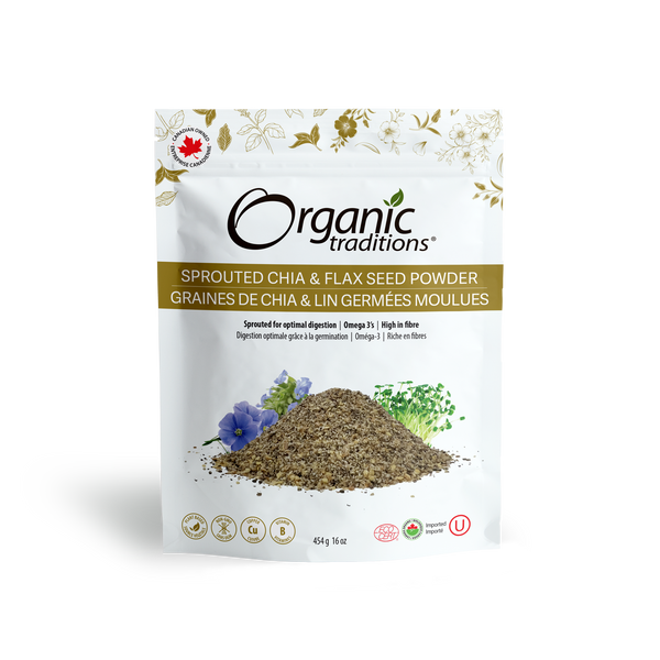 Organic Traditions - Sprouted Chia & Flax Seed Powder 454g