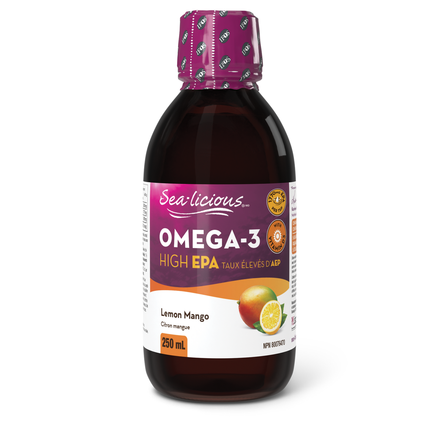 Sea-licious - Sea-licious Omega-3 High EPA (EPA 1770mg/DHA 885mg) Lemon Mango 250 ml