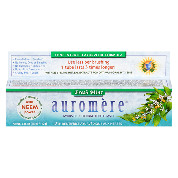 Auromere - AYURVEDIC HERBAL TOOTHPASTE - Fresh Mint Flavour