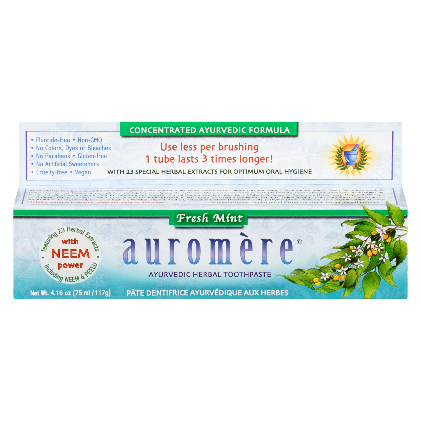 Auromere - AYURVEDIC HERBAL TOOTHPASTE - Fresh Mint Flavour