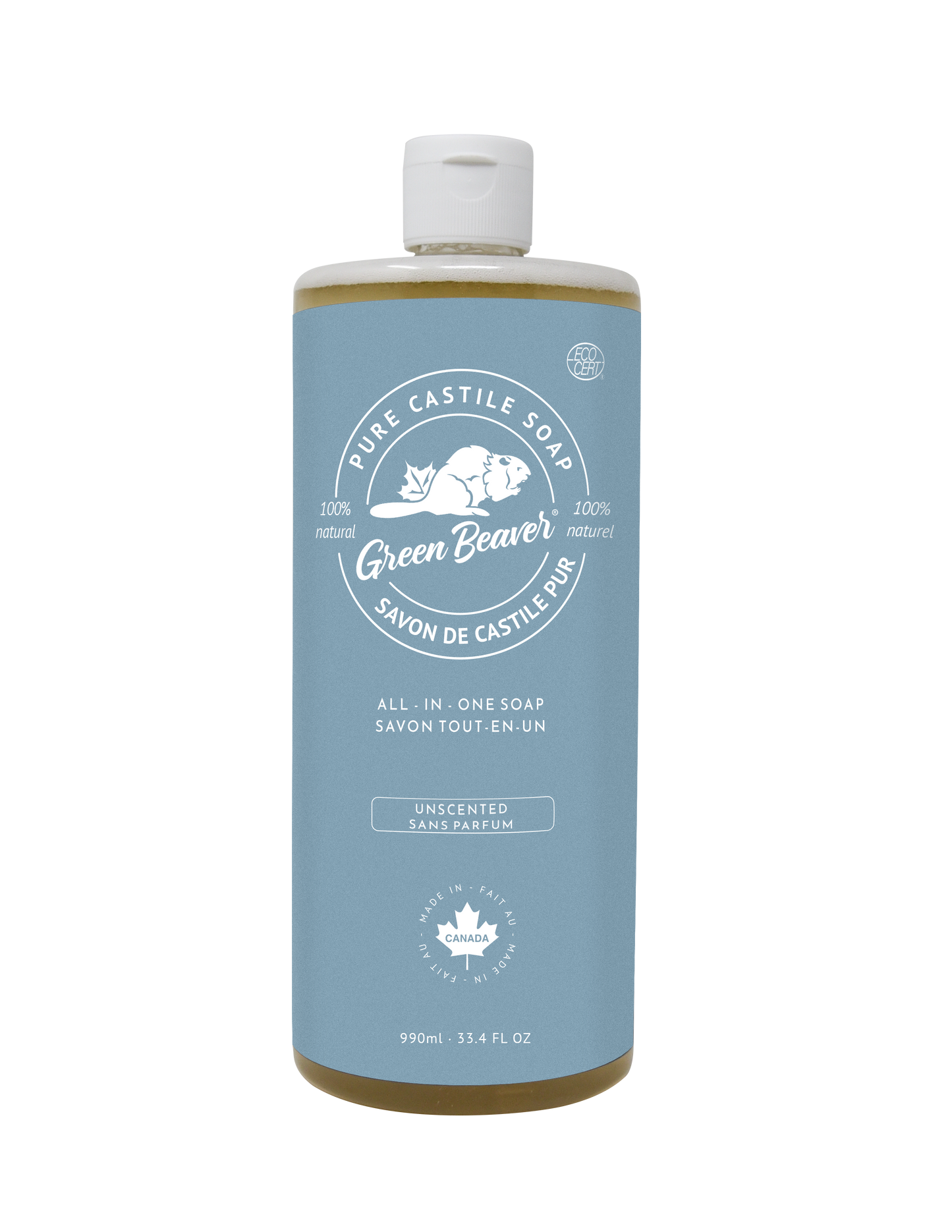 Green Beaver - Green Beaver All In One Pure Castille Soap Unscented 990ml