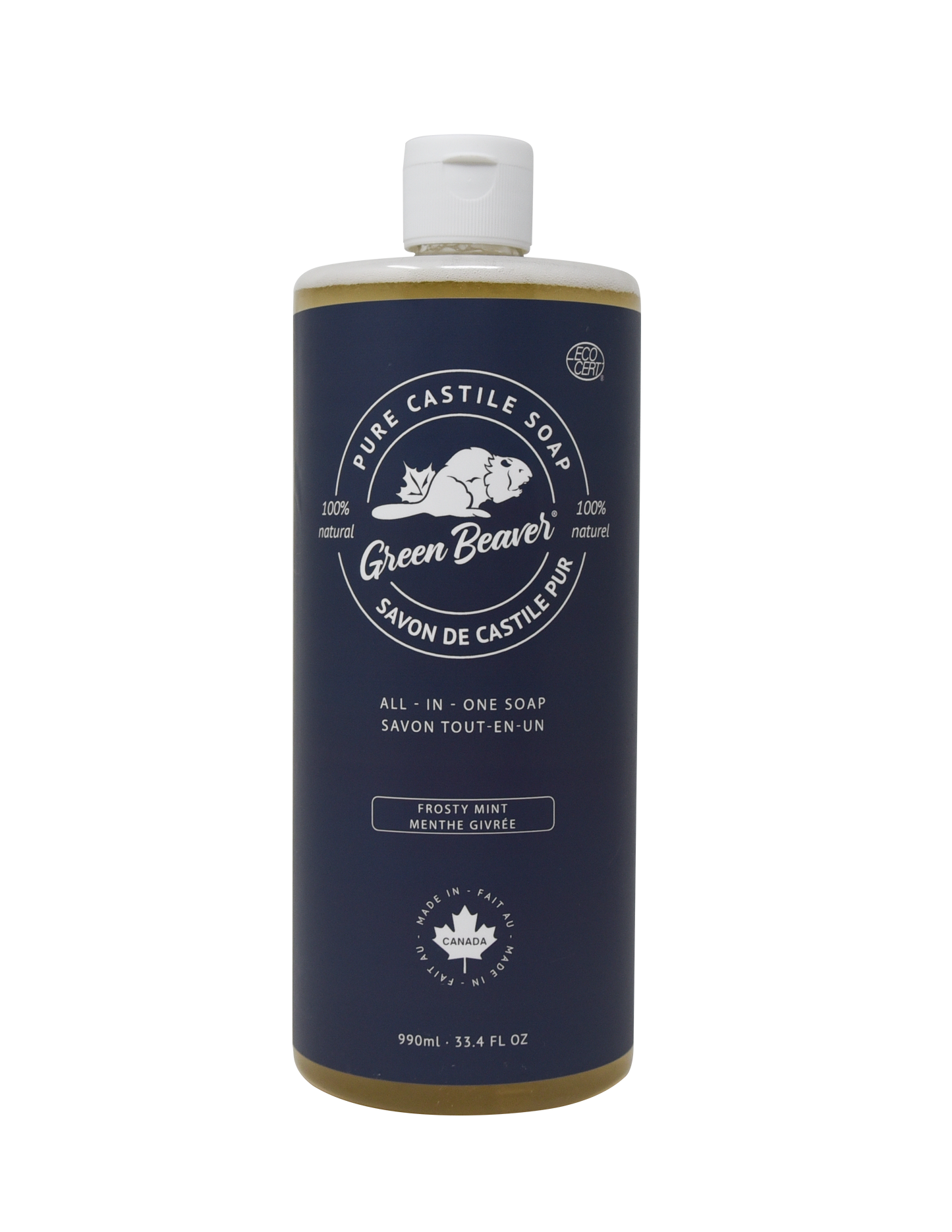 Green Beaver - Green Beaver All In One Pure Castille Soap Frosty Mint 990ml