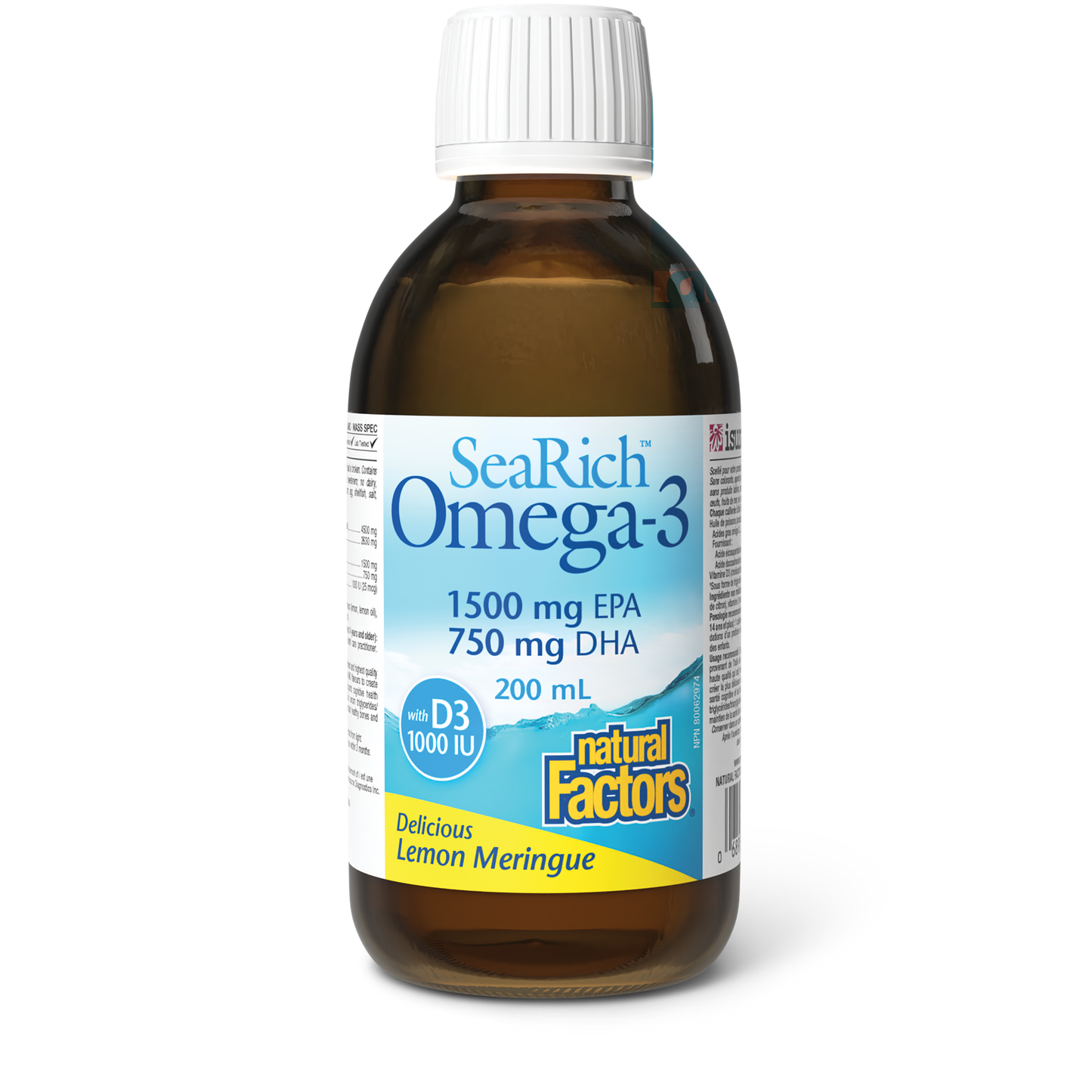 Natural Factors - SEARICH OMEGA-3 with Vitamin D3 High Potency - Lemon Meringue