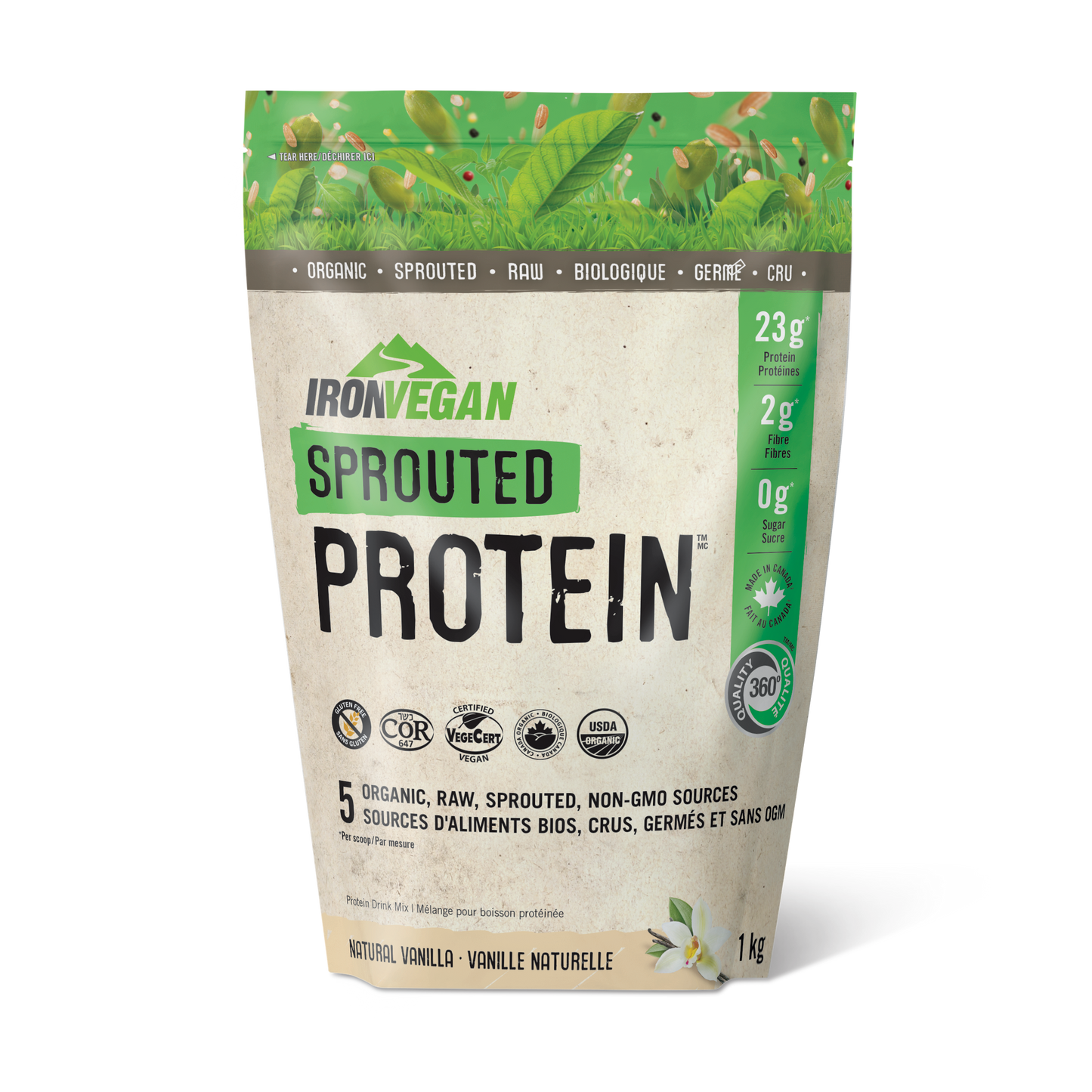 Iron Vegan - SPROUTED PROTEIN - Natural Vanilla Flavour