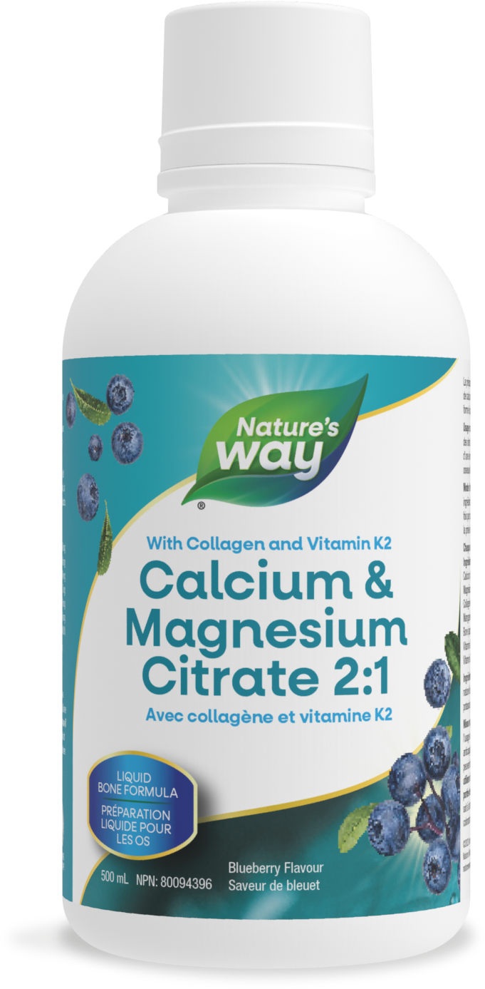 Nature's Way - CALCIUM & MAGNESIUM 2:1 VIT K2 & COLLAGEN - Blueberry