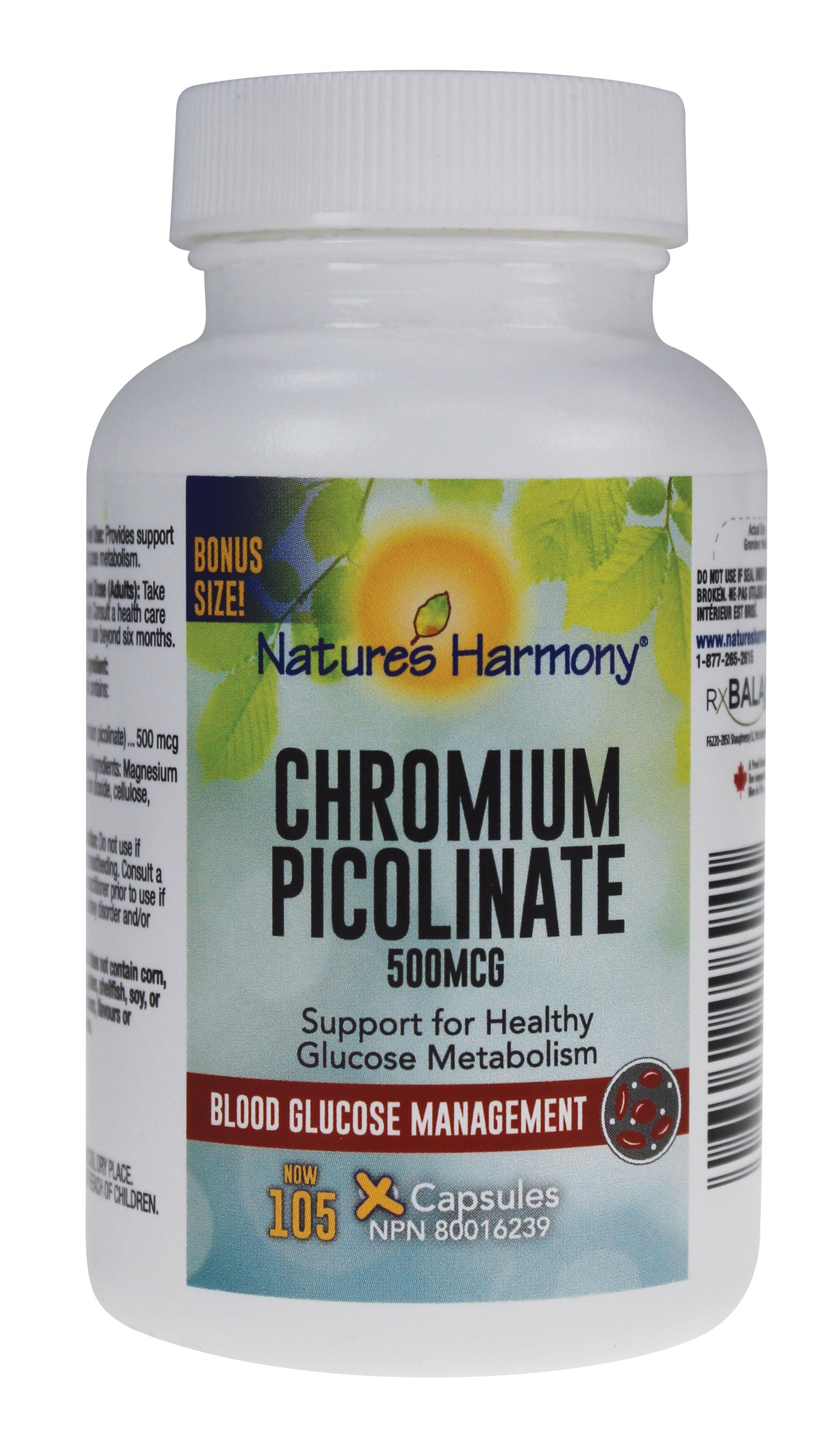 Nature's Harmony - CHROMIUM PICOLINATE - Bonus Size