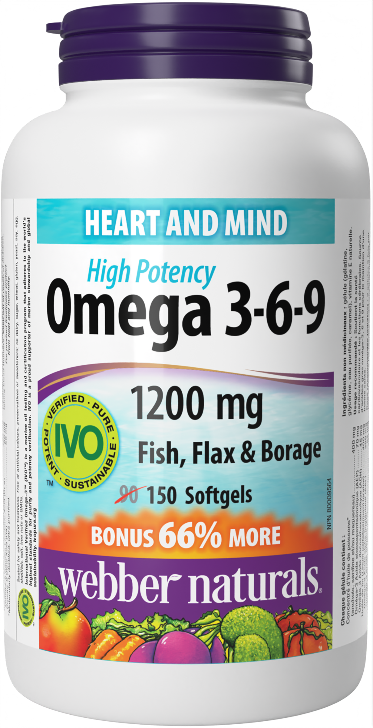 Webber Naturals - HIGH POTENCY OMEGA 3-6-9 - Bonus Size