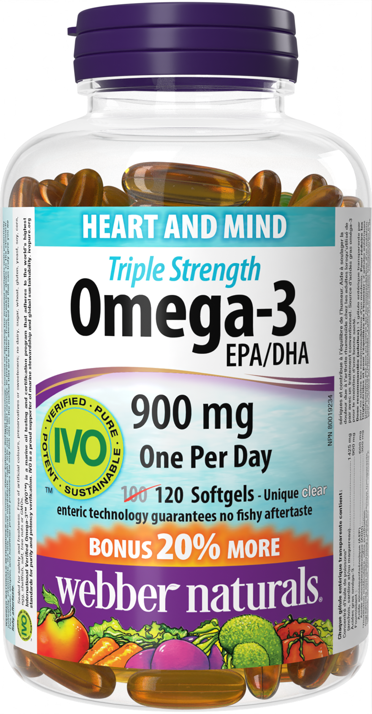 Webber Naturals - TRIPLE STRENGTH OMEGA-3 - Bonus Size