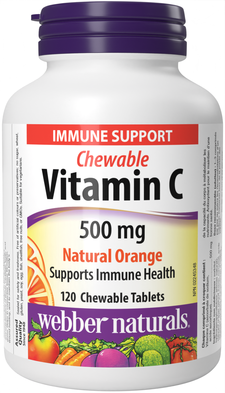 Webber Naturals - CHEWABLE VITAMIN C - 500 mg - Natural Orange