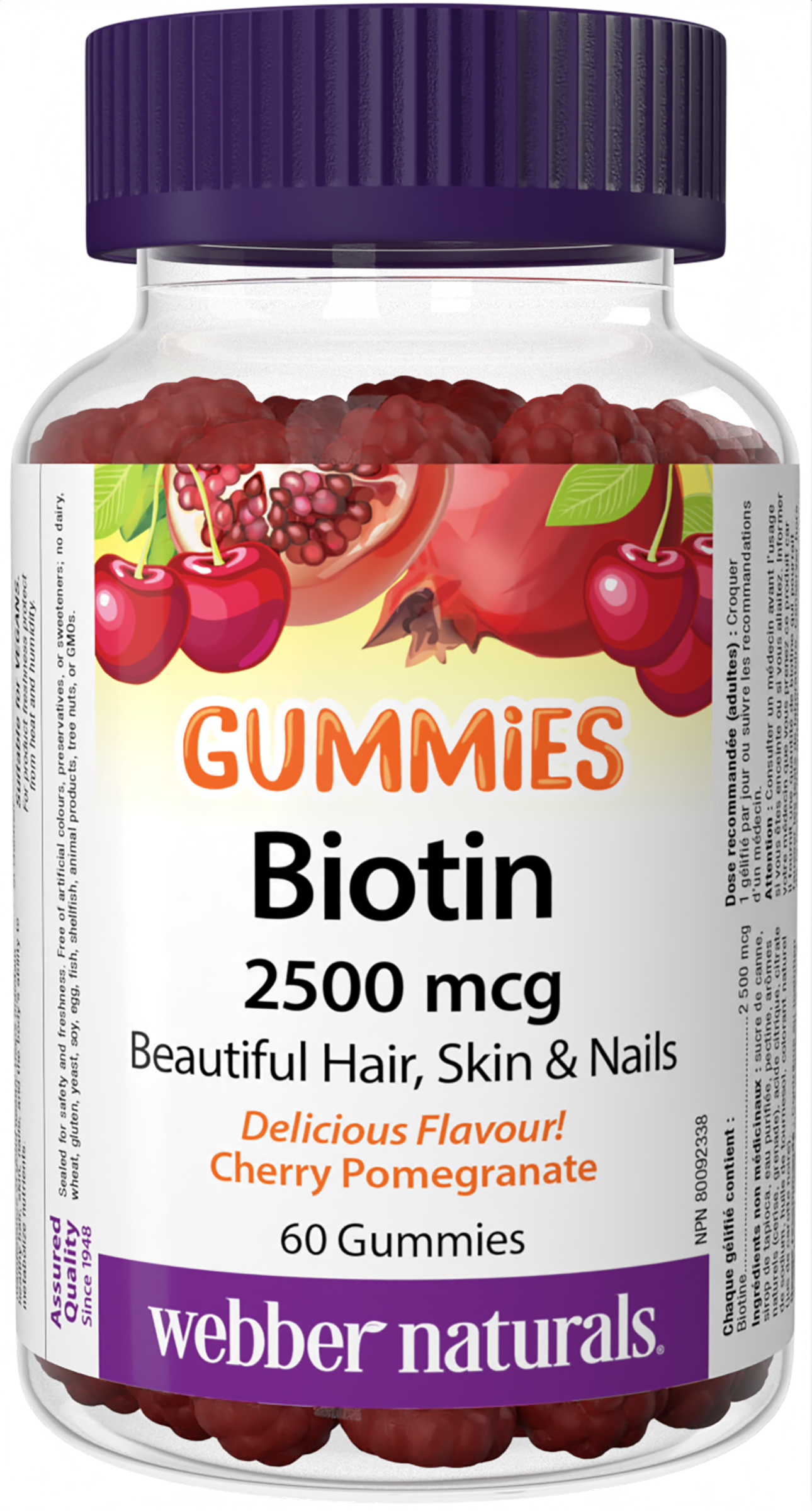 Webber Naturals - BIOTIN GUMMIES - 2500 mcg - Cherry Pomegranate