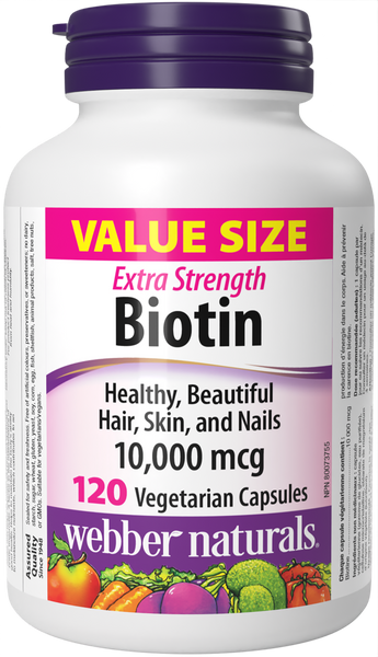 Webber Naturals - EXTRA STRENGTH BIOTIN -  10,000 mcg