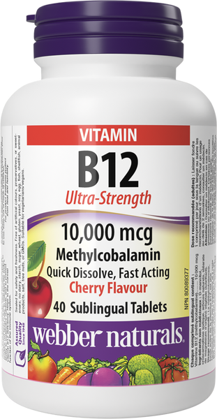 Webber Naturals - B12 Methylcobalamin 10,000mcg 40sub