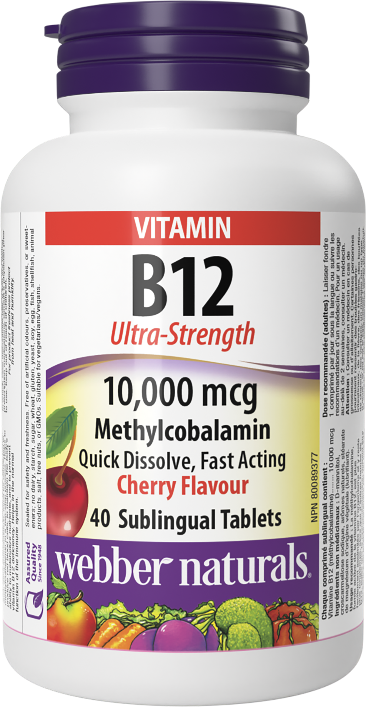 Webber Naturals - B12 Methylcobalamin 10,000mcg 40sub