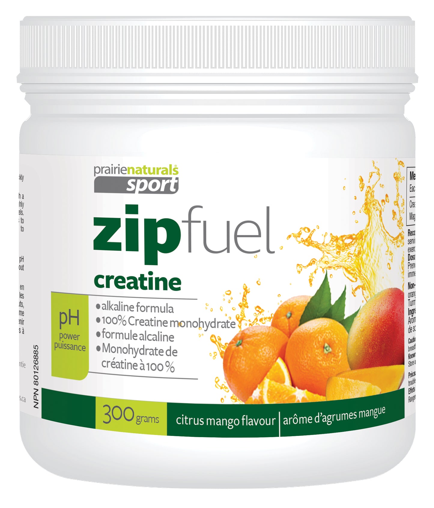 Prairie Naturals - Zip Fuel Creatine Citrus Mango 300g PN