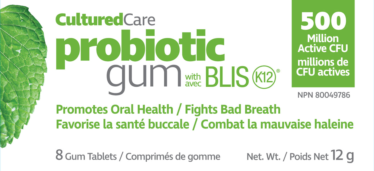 CulturedCare - PROBIOTIC GUM with BLIS K12 - Spearmint-Peppermint