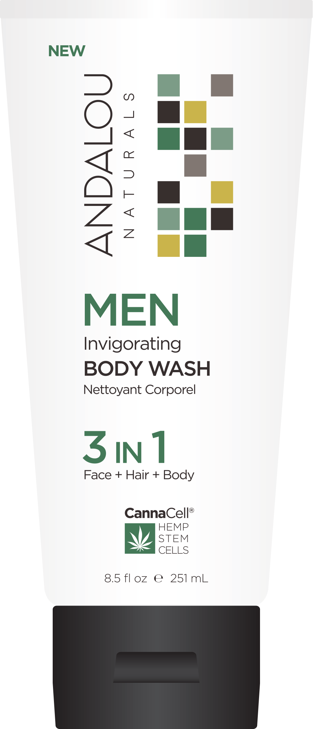 Andalou Naturals - MEN INVIGORATING BODY WASH 3 IN 1