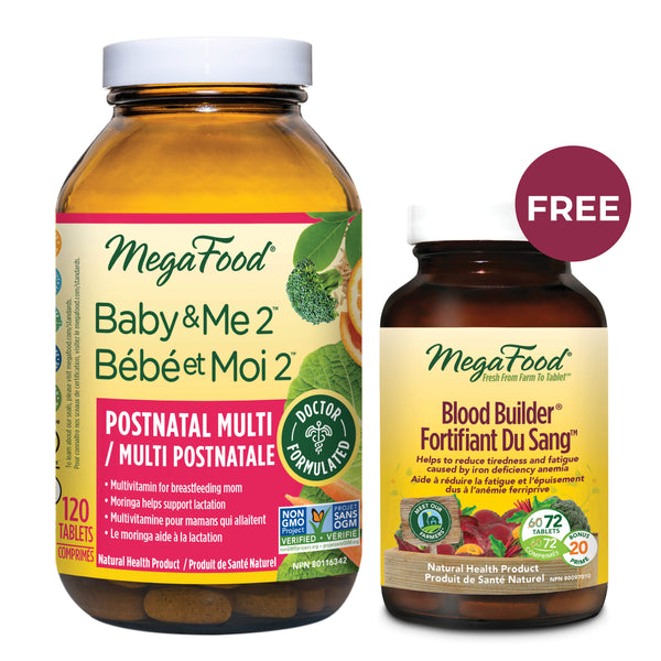 MegaFood - BABY & ME 2 POSTNATAL MULTIVITAMIN + BLOOD BUILDER