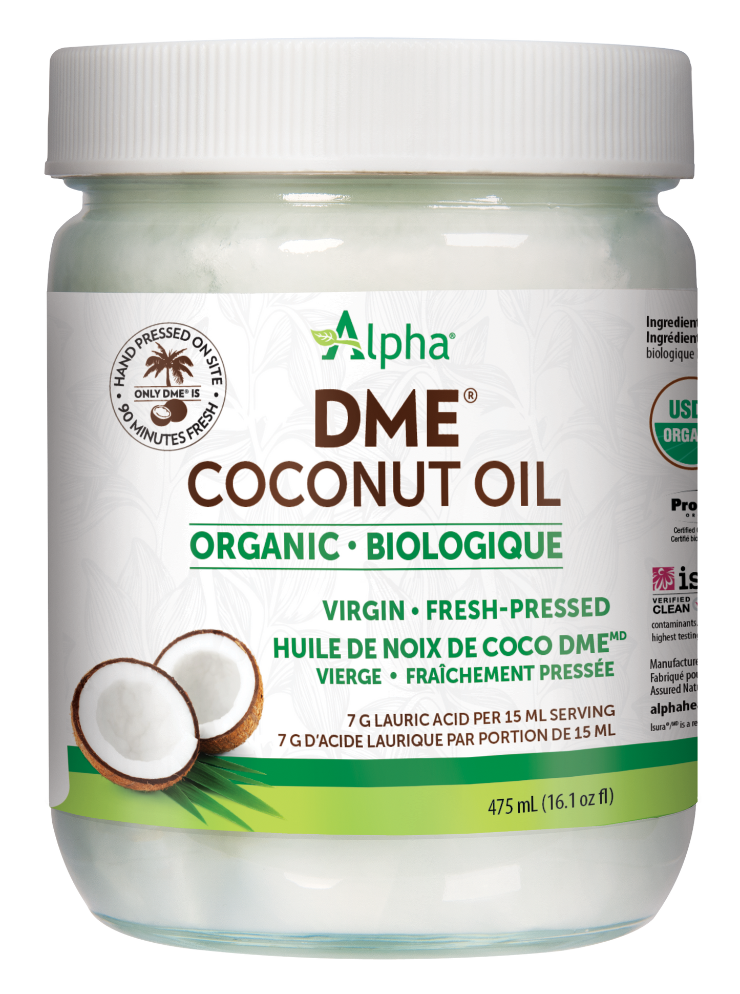 Alpha - DME ORGANIC VIRGIN COCONUT OIL