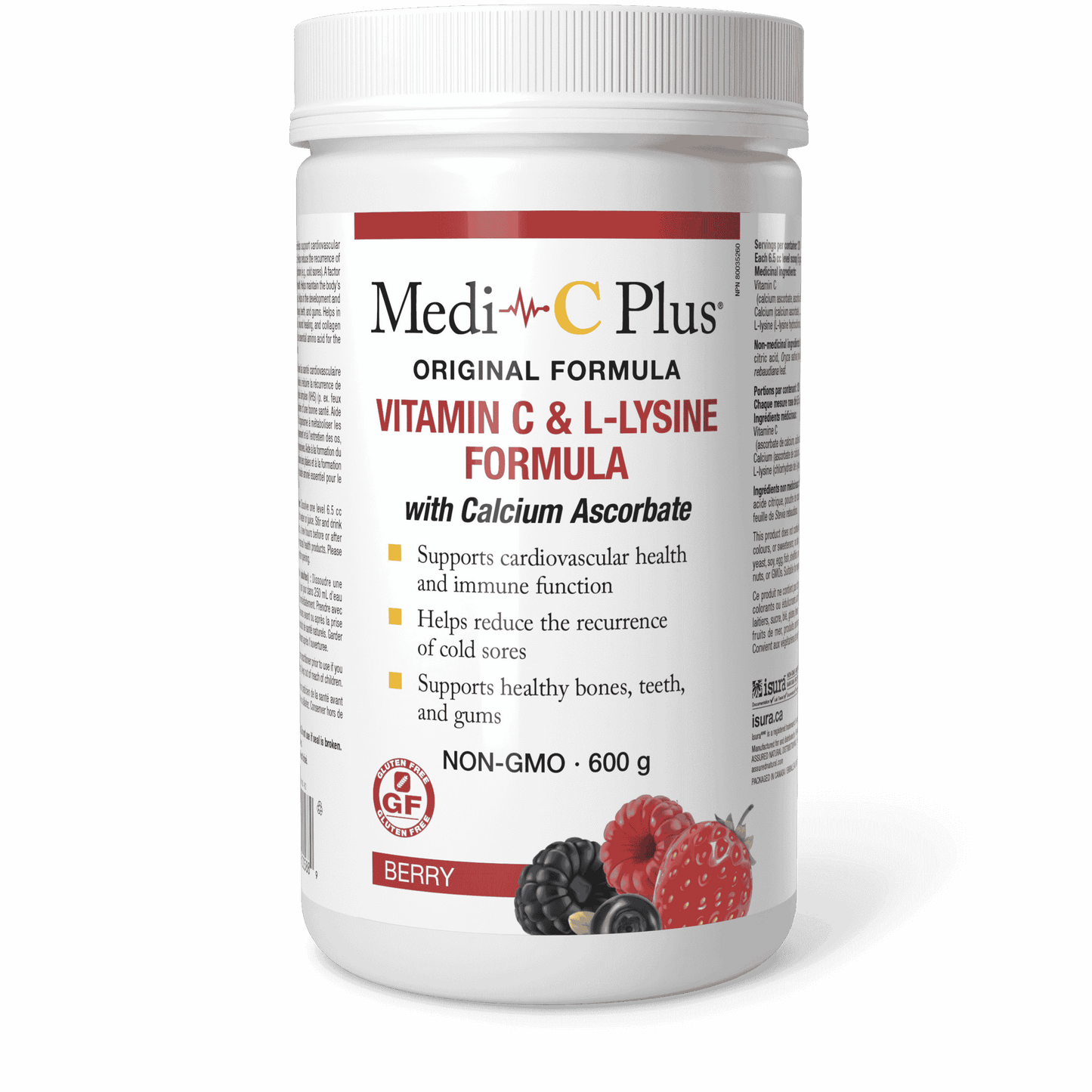 Medi-C Plus - VITAMIN C & L-LYSINE FORMULA WITH CALCIUM ASCORBATE - Berry