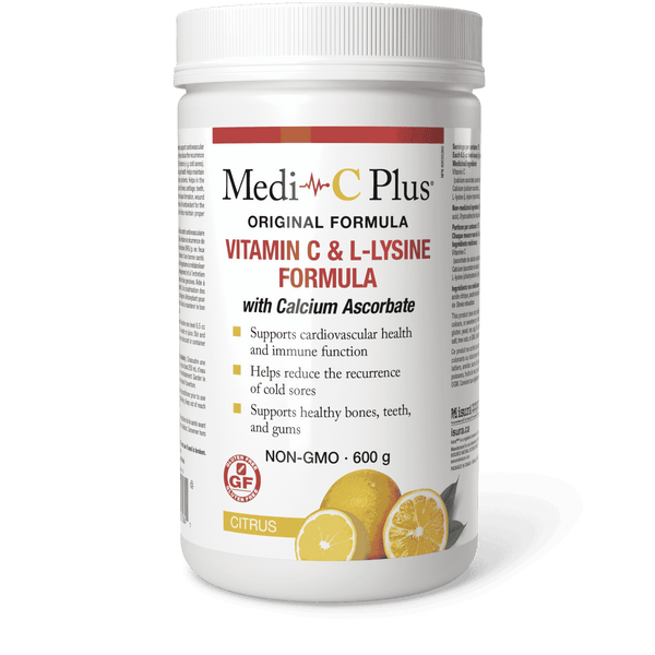 Medi-C Plus - VITAMIN C & L-LYSINE FORMULA WITH CALCIUM ASCORBATE - Citrus Flavour