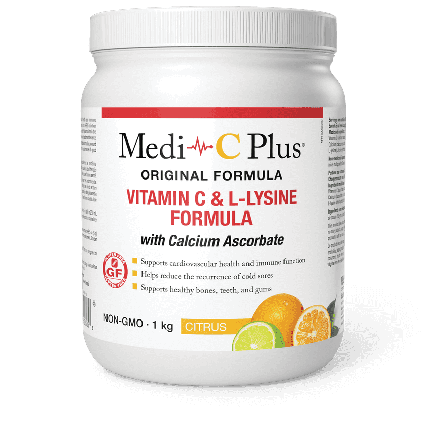 Medi-C Plus - VITAMIN C & L-LYSINE FORMULA WITH CALCIUM ASCORBATE - Berry