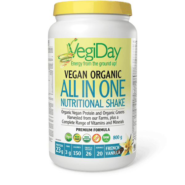 VegiDay - VEGAN ORGANIC ALL IN ONE NUTRITIONAL SHAKE - French Vanilla