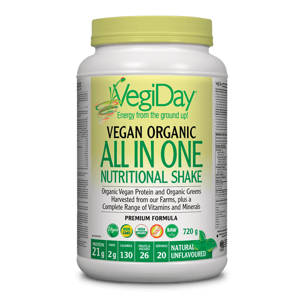 VegiDay - VEGAN ORGANIC ALL IN ONE NUTRITIONAL SHAKE - Natural Unflavoured