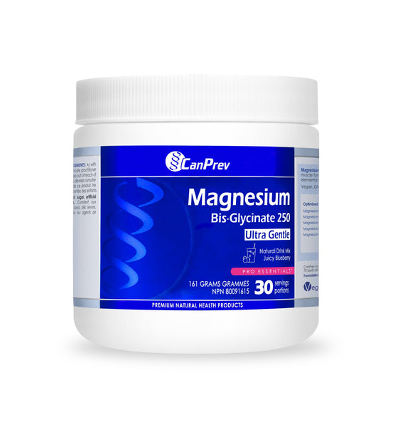 CanPrev - CanPrev Magnesium BisGlycinate 250 Ultra Gentle Drink Mix Juicy Blueberry 161g