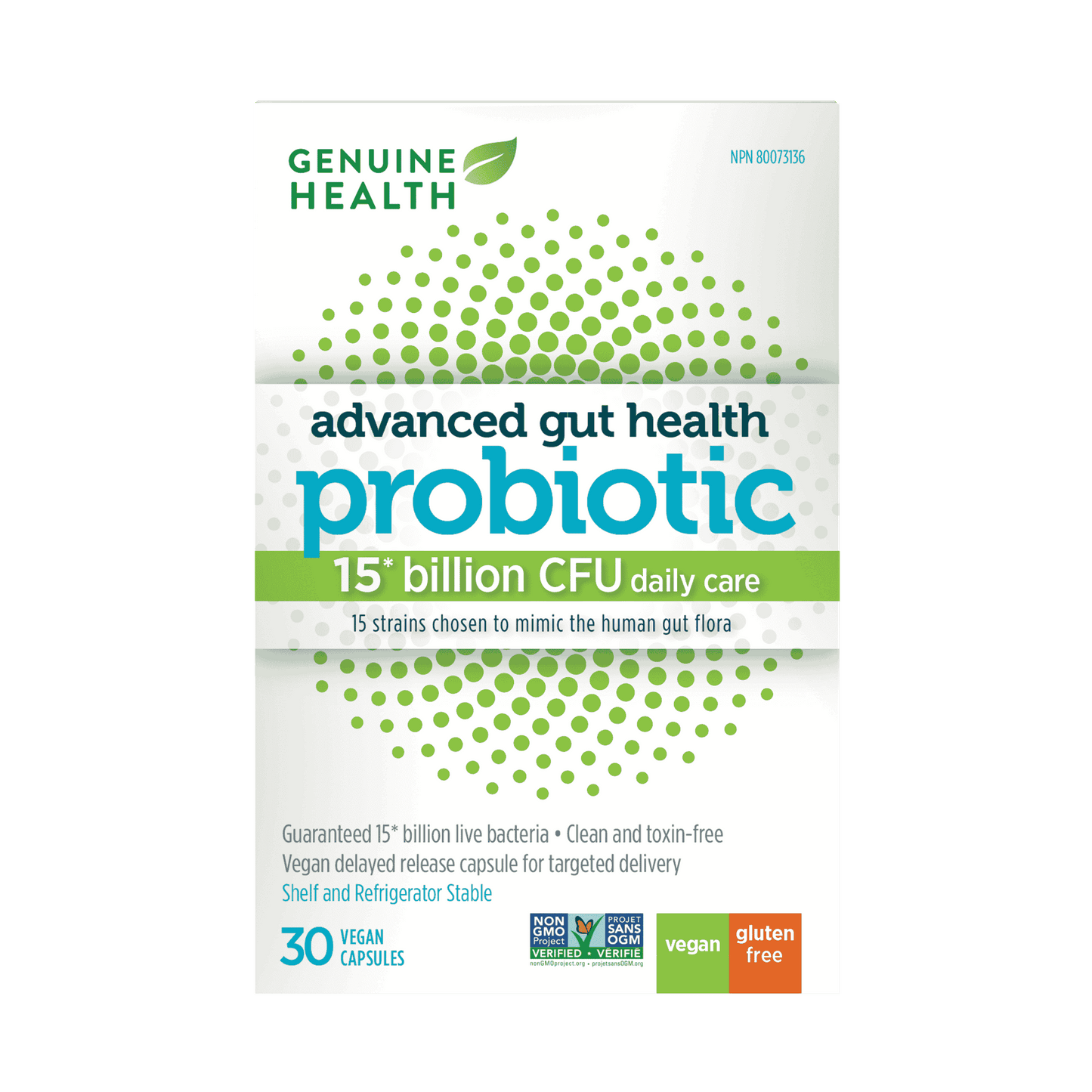 Genuine Health - ADVANCED GUT HEALTH PROBIOTIC 15 BILLION