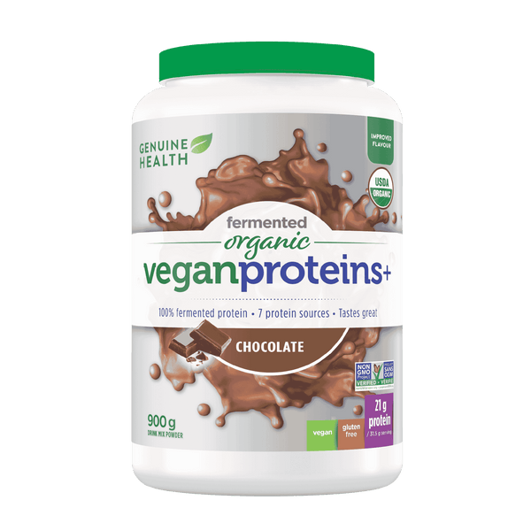 Genuine Health - FERMENTED ORGANIC VEGAN PROTEINS+ - Chocolate