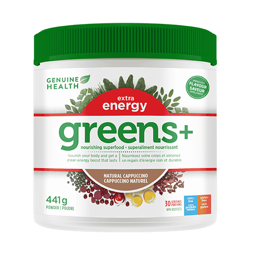 Genuine Health - GREENS+ EXTRA ENERGY - Natural Cappuccino