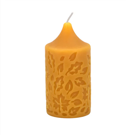 Honey Candles - Honey Candles Small Pillar Leaves Candle