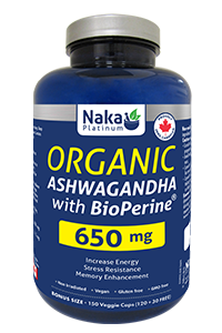 Naka - Ashwagandha Organic w/BioPerine 150vcaps NK