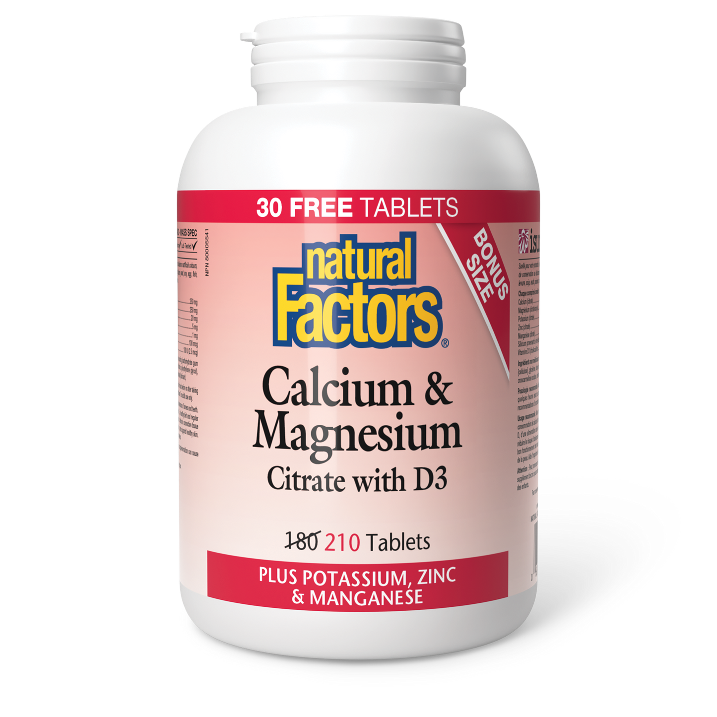 Natural Factors - CALCIUM & MAGNESIUM CITRATE with D3 - Bonus Size