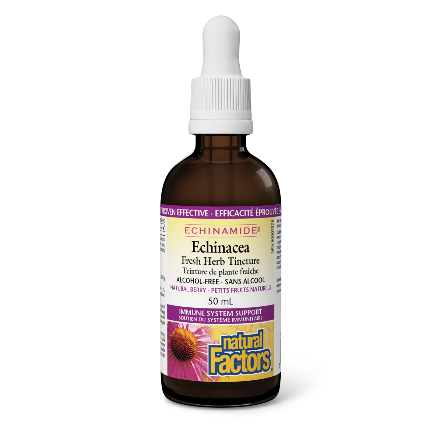 Natural Factors - ECHINAMIDE ECHINACEA - ALCOHOL-FREE - Natural Berry