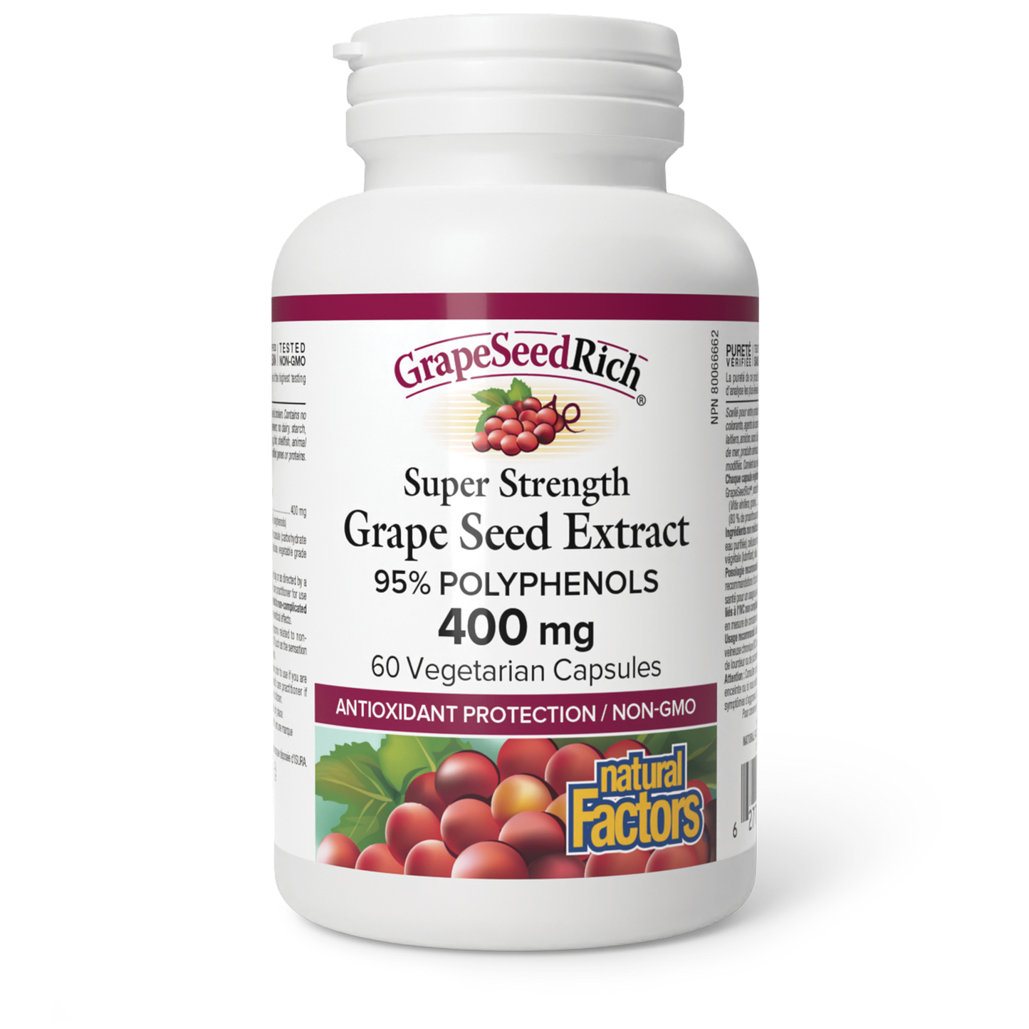 Natural Factors - GRAPESEEDRICH SUPER STRENGTH GRAPE SEED EXTRACT- 400 mg