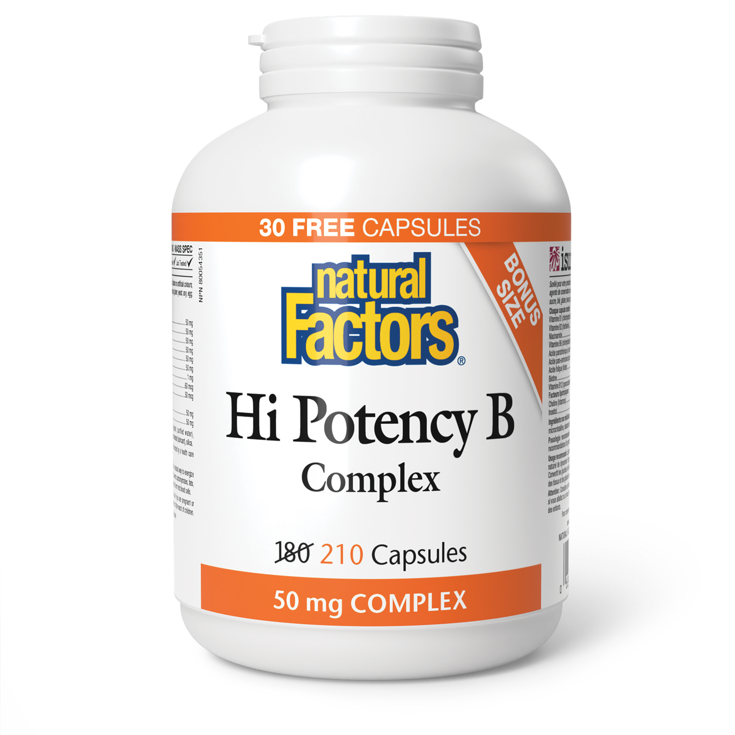 Natural Factors - HI POTENCY B COMPLEX - 50 mg - Bonus Size