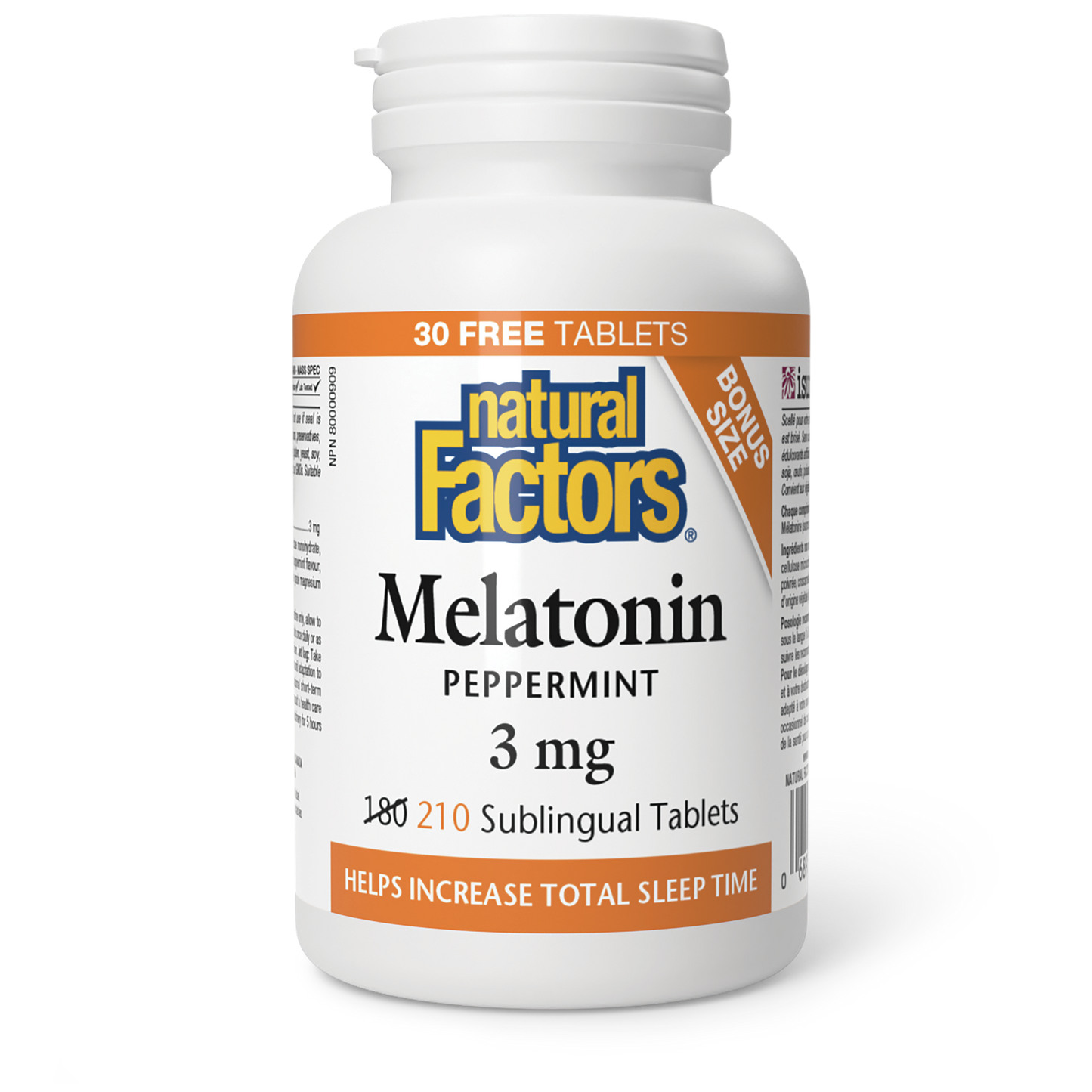 Natural Factors - MELATONIN - 3 mg - Bonus Size