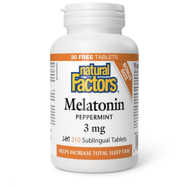 Thumbnail of Natural Factors - MELATONIN - 3 mg - Bonus Size