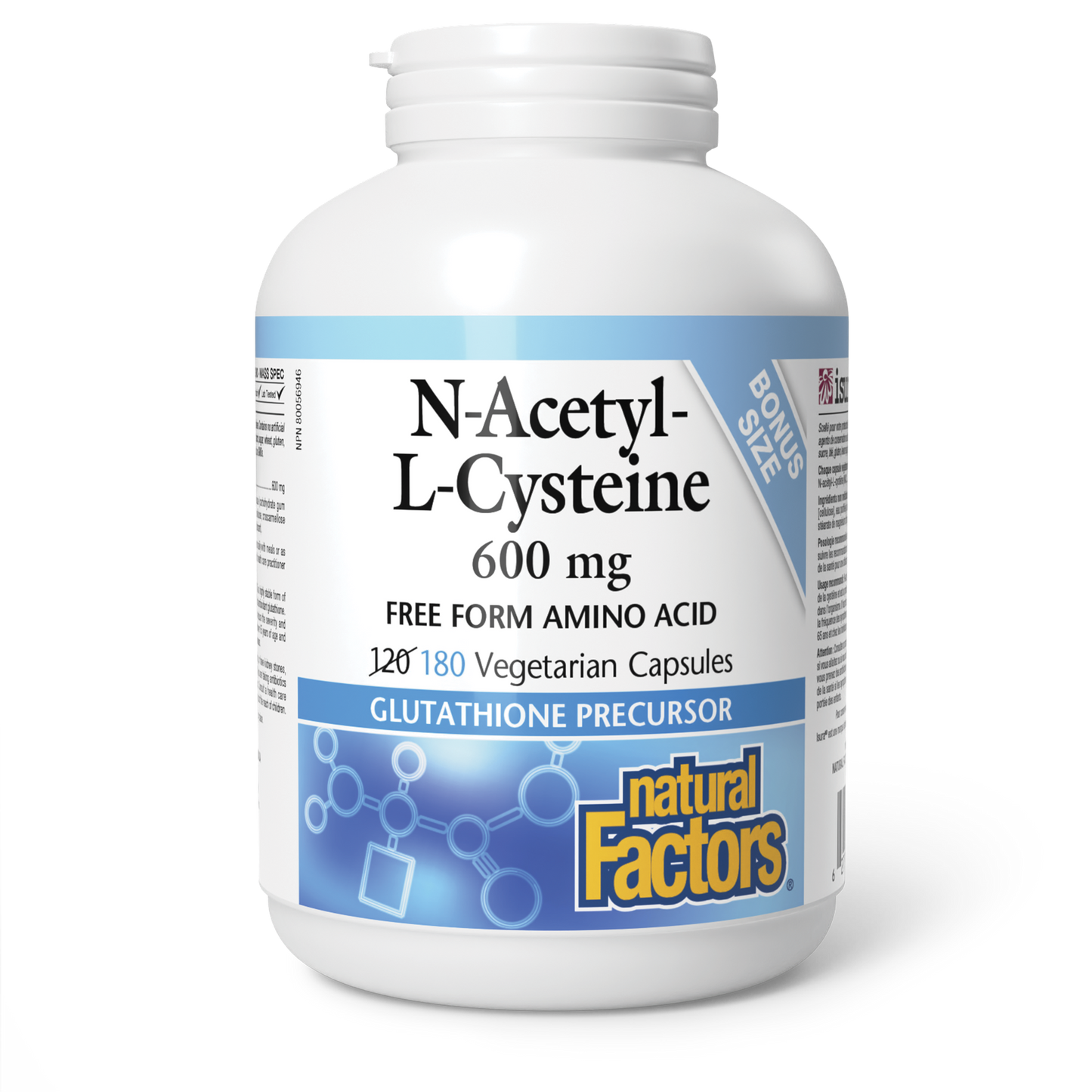 Natural Factors - N-ACETYL-L-CYSTEINE - 600 mg - Bonus Size