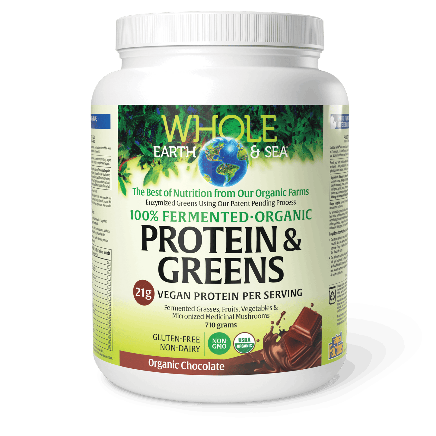 Natural Factors - WHOLE EARTH & SEA FERMENTED ORGANIC PROTEIN & GREENS - Chocolate