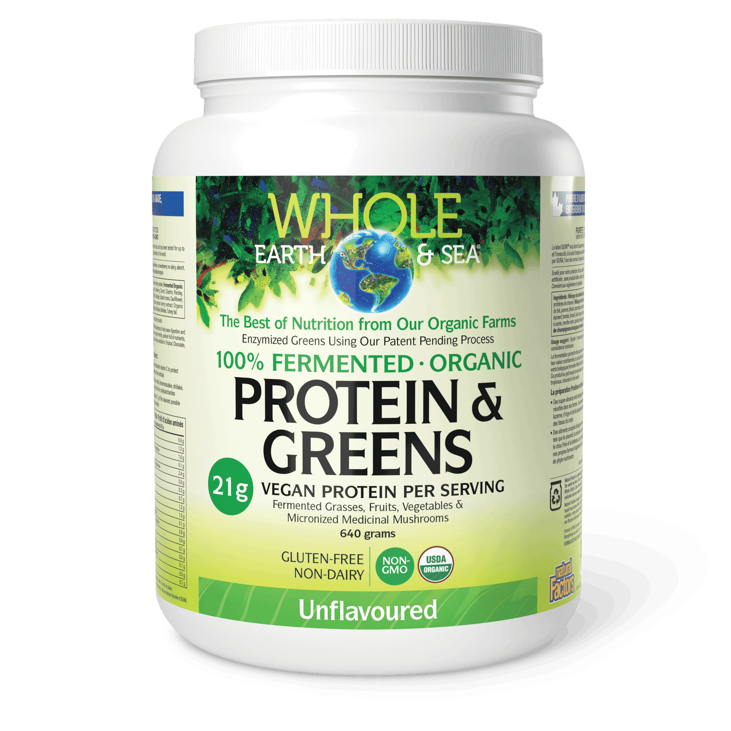 Natural Factors - WHOLE EARTH & SEA FERMENTED ORGANIC PROTEIN & GREENS - Unflavoured