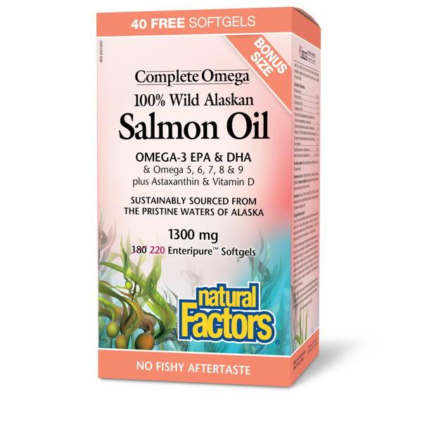 Thumbnail of Natural Factors - 100% WILD ALASKAN SALMON OIL - 1300 mg - Bonus Size