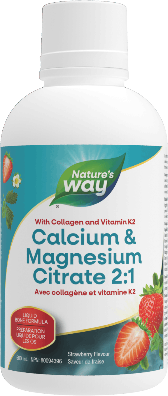 Nature's Way - CALCIUM & MAGNESIUM 2:1 VIT K2 & COLLAGEN - Strawberry