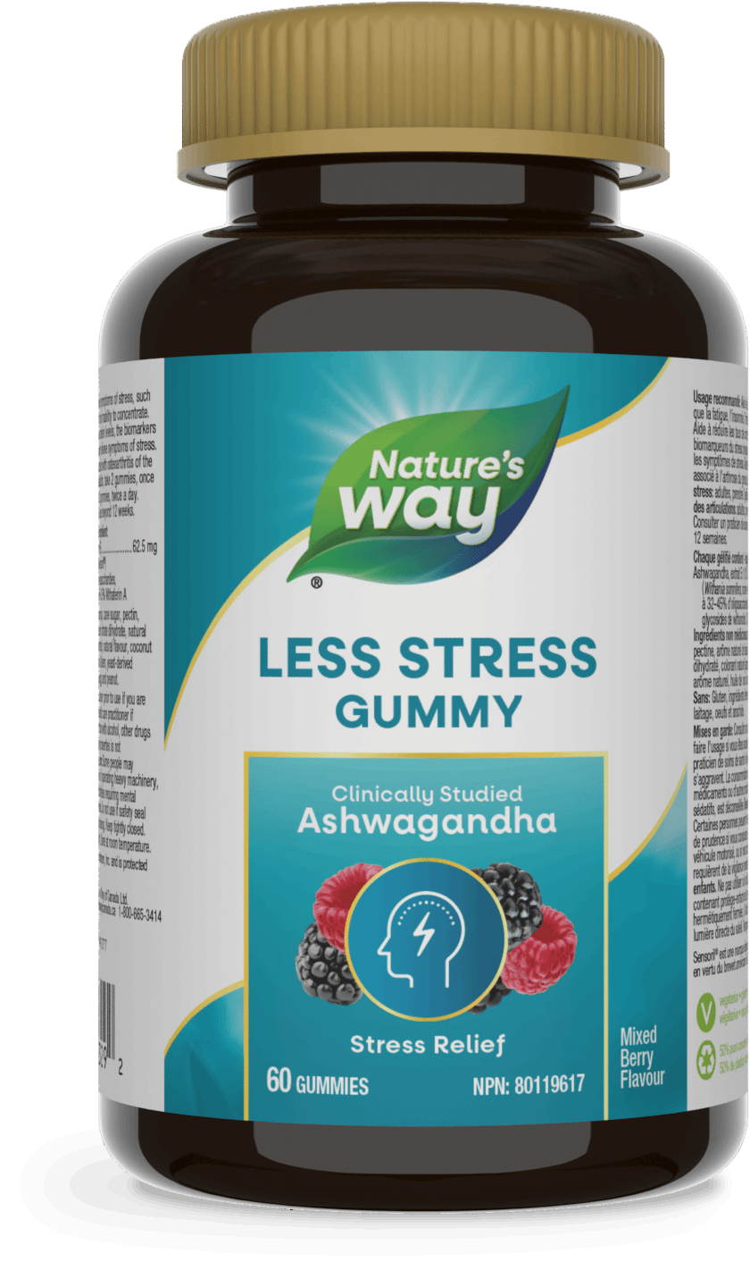 Nature's Way - LESS STRESS ASHWAGANDHA GUMMIES - Mixed Berry Flavour