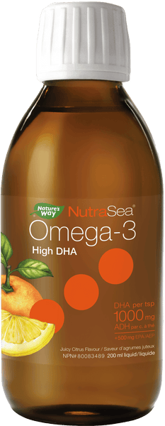 Nature's Way - NUTRASEA DHA OMEGA-3 SQUID OIL HIGH DHA - Juicy Citrus Flavour